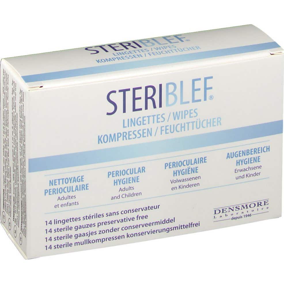 Paños de limpieza periocular Steriblef Caja de 14 paños