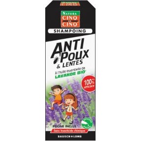 Cinq Sur Cinq Champú Anti Piojos y Liendres - Lavanda Botella Orgánica 100 ml + Peine