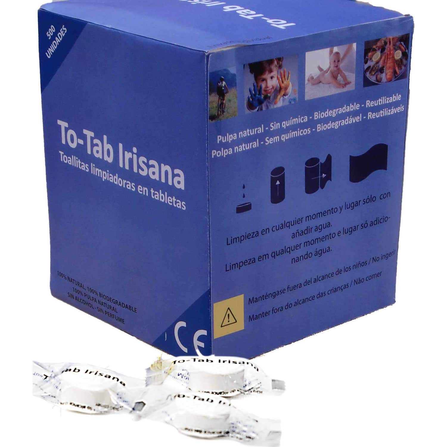 Irisana To-Tab Toallitas Limpiadoras Caja 500uds