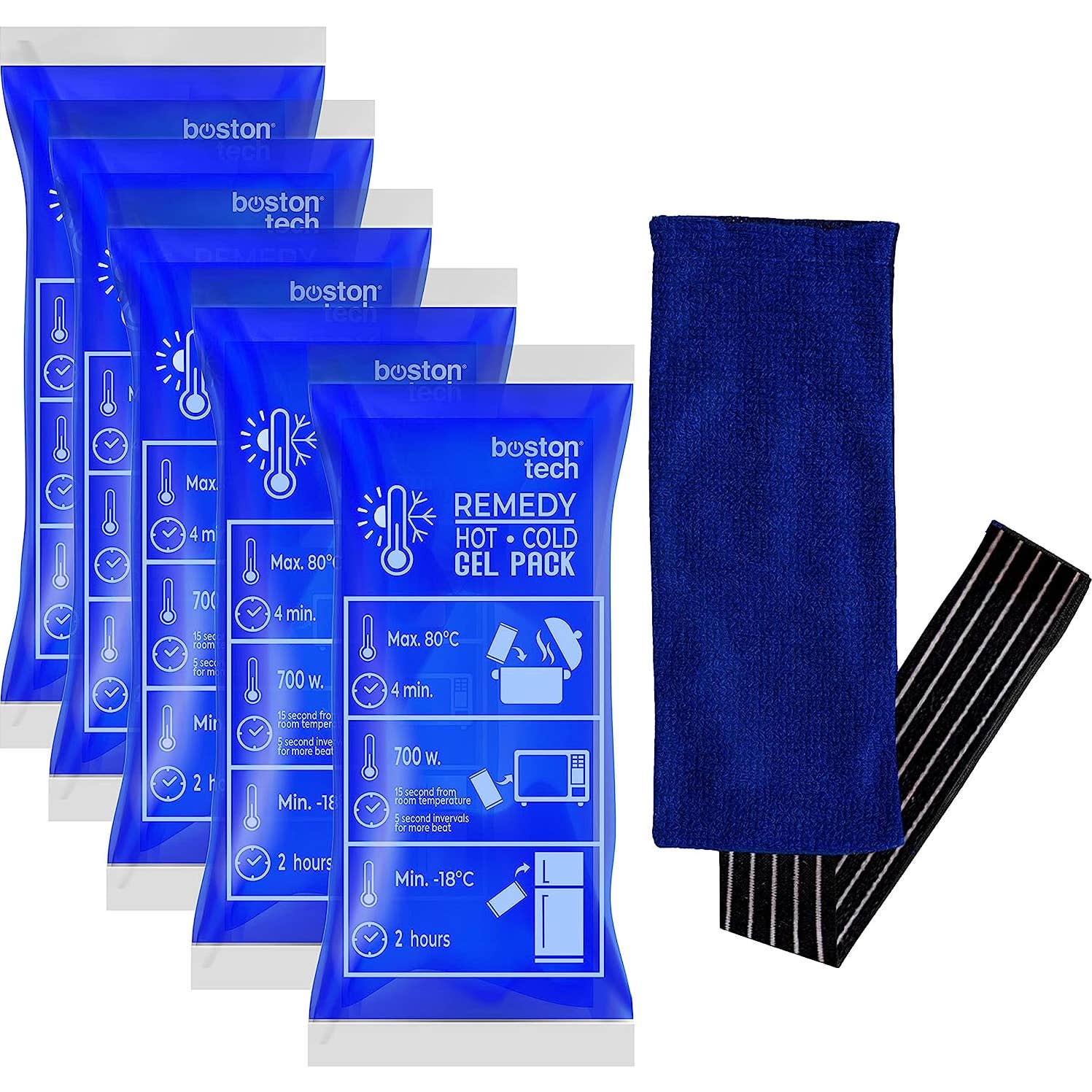 Boston Tech Remedy Hot Cold Gel Pack 5uds + 1 cubierta