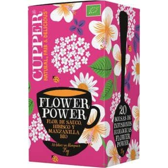 Cupper Infusión Flower Power Flor De Sauco, Hibiscus Y Manzanilla Bio 20 Bolsitas Infusoras - Imagen 4
