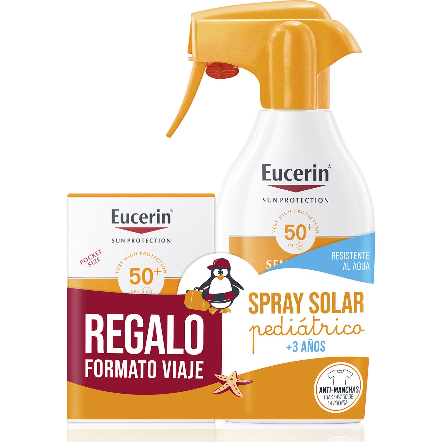 Eucerin Kids Pack Sensitive Protect Spray Solar + Fluido Solar SPF50+