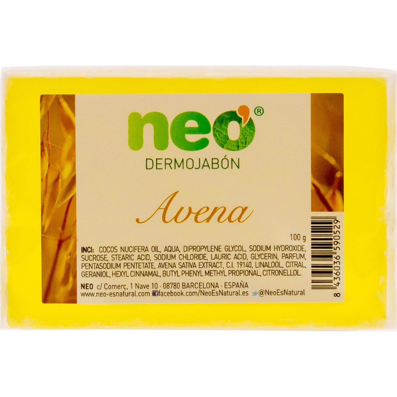 Neo Pastilla Jabon Avena 100 G