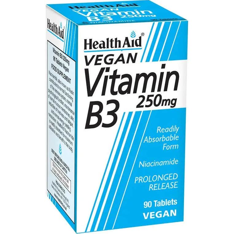 Health Aid Vitamina B3 (Niacinamida) 90 Comprimidos - Imagen 2