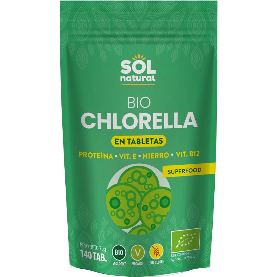 Solnatural Chlorella Bio 140 tabletas