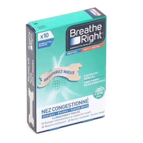 Breathe Right Bandas Nasales Mentoladas 10uds