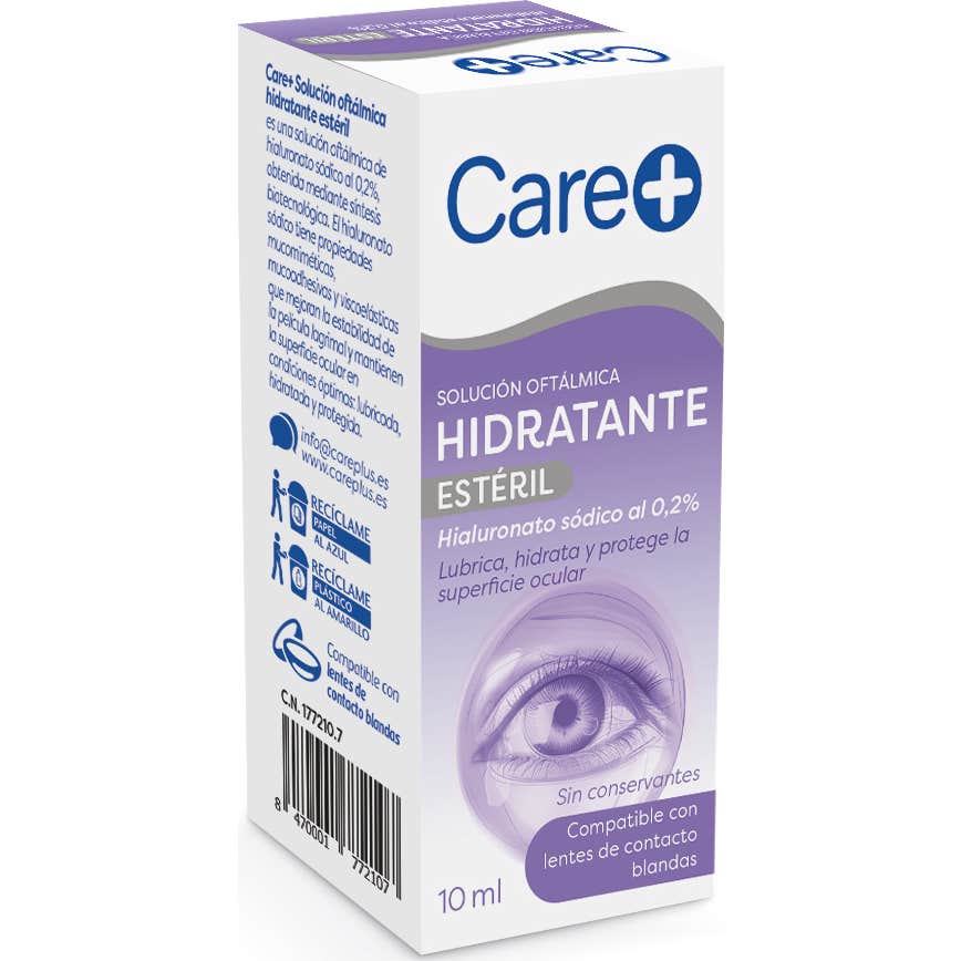 Care+ Solución Oftálmica Hidratante 0,2% Ácido Hialurónico 10ml