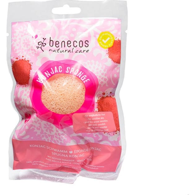 Benecos Roja 10 X Esponja Konjac Con Arcilla 1 Unidad - Imagen 2