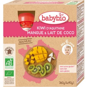 Vitagermine Babybio Puré Kiwi Mango Leche de Coco