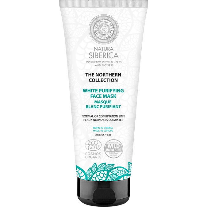 Natura Siberica Mascarilla facial blanca purificante, pureza de la piel 80 ml