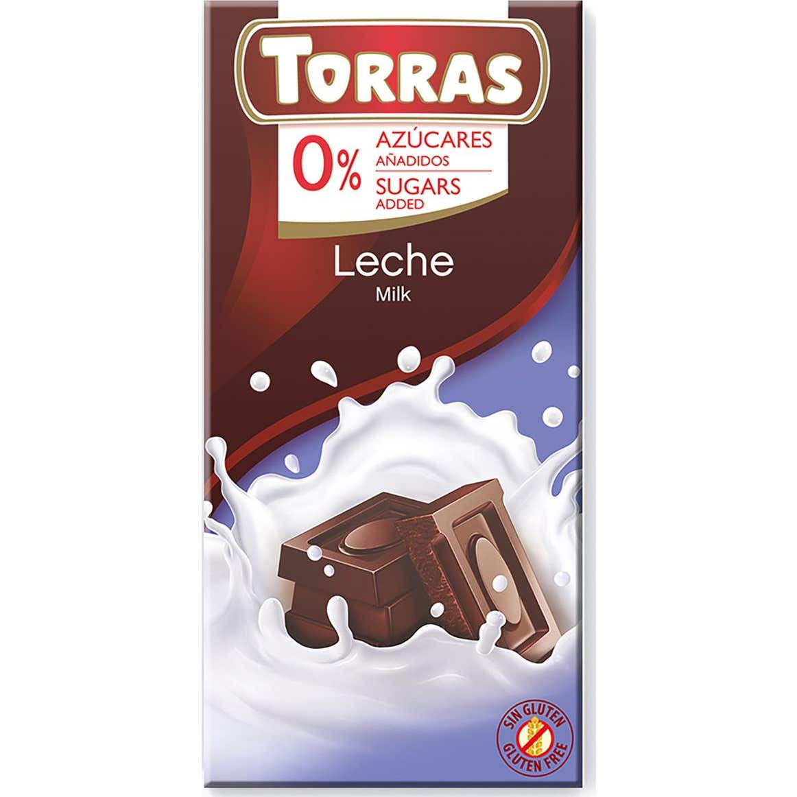 Torras Chocolate Leche sin Gluten sin Azúcar 75g