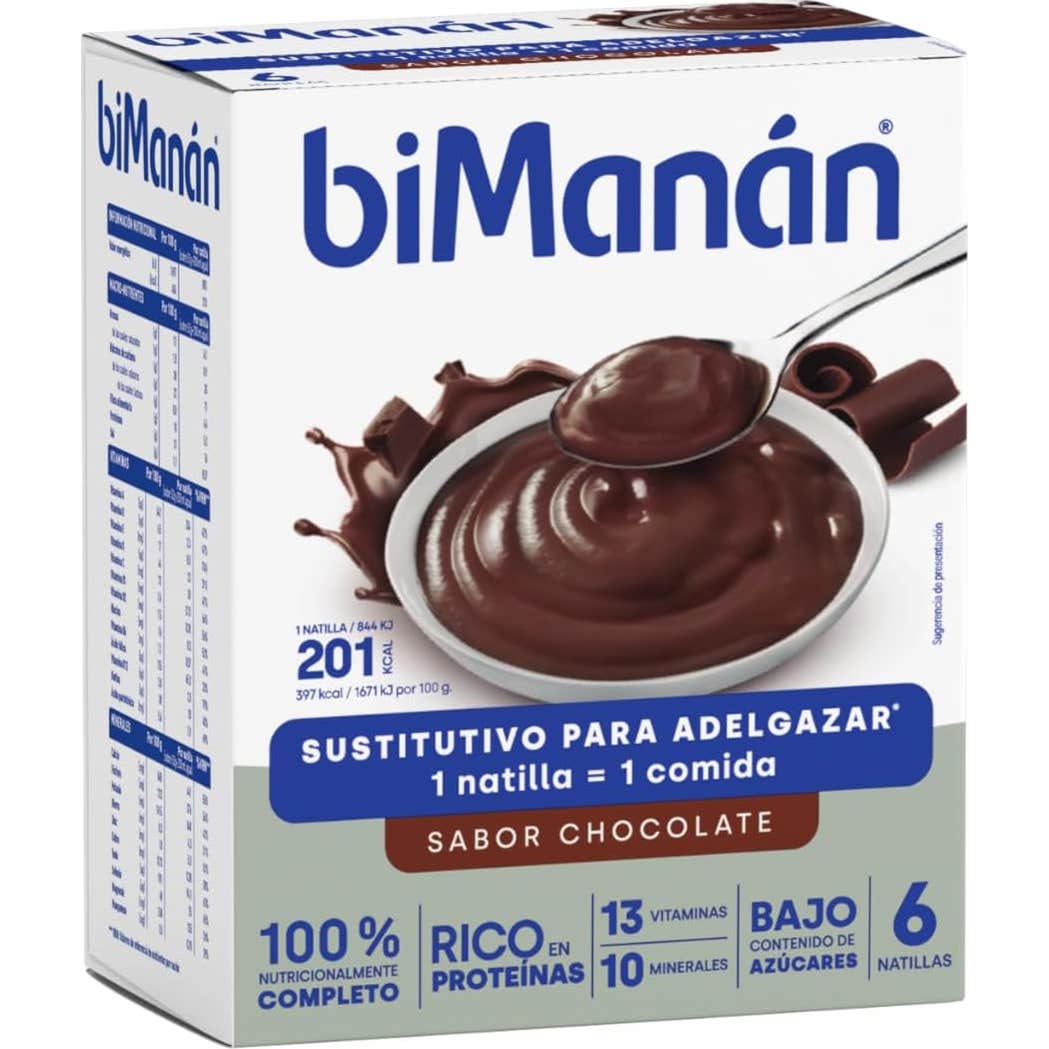 biManán Natillas Sustitutivas Sabor Chocolate 6uds