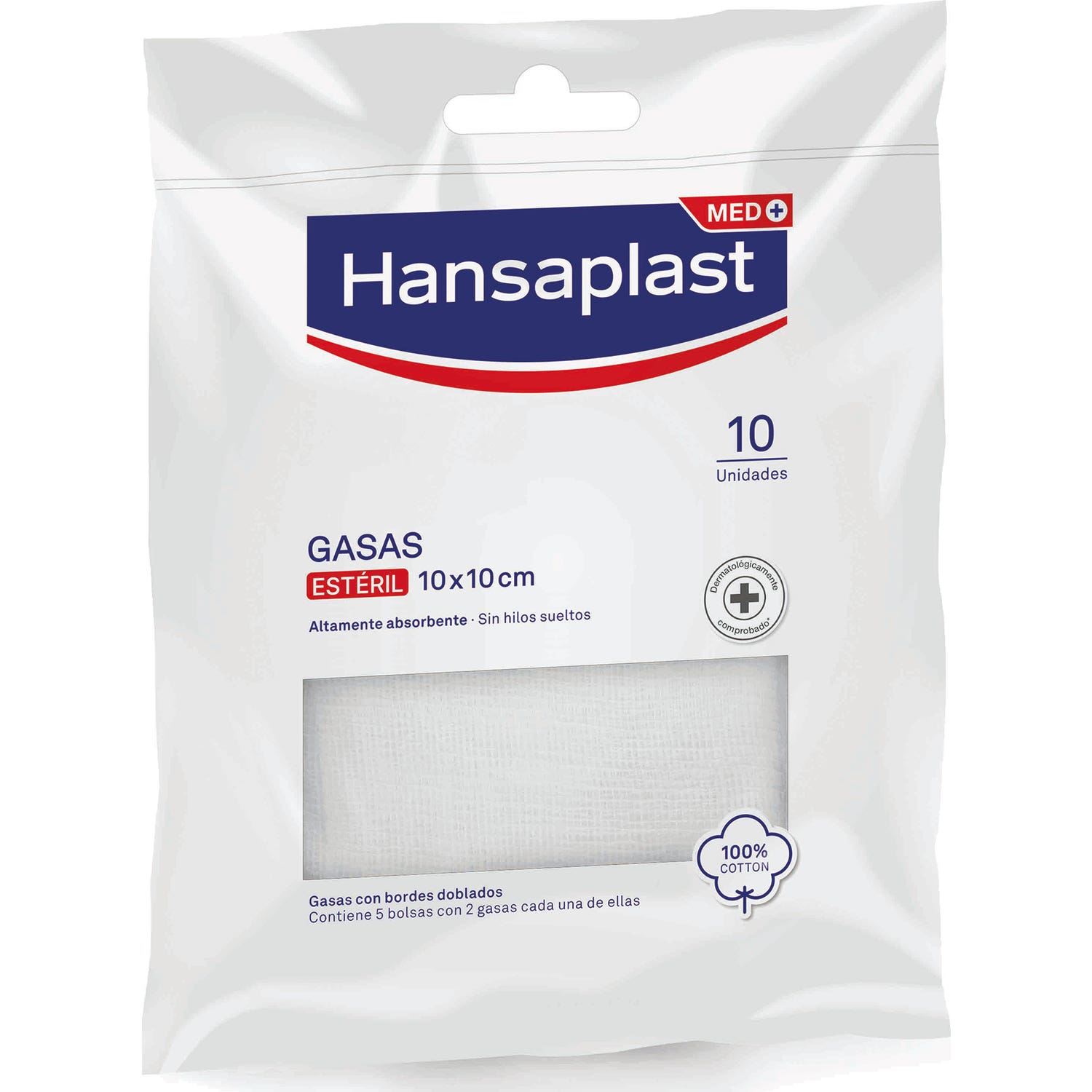 Hansaplast Med+ Gasas Estériles Suaves 10x10cm 10uds