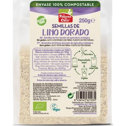 La Finestra sul Cielo Semillas de Lino Dorado Bio 250g