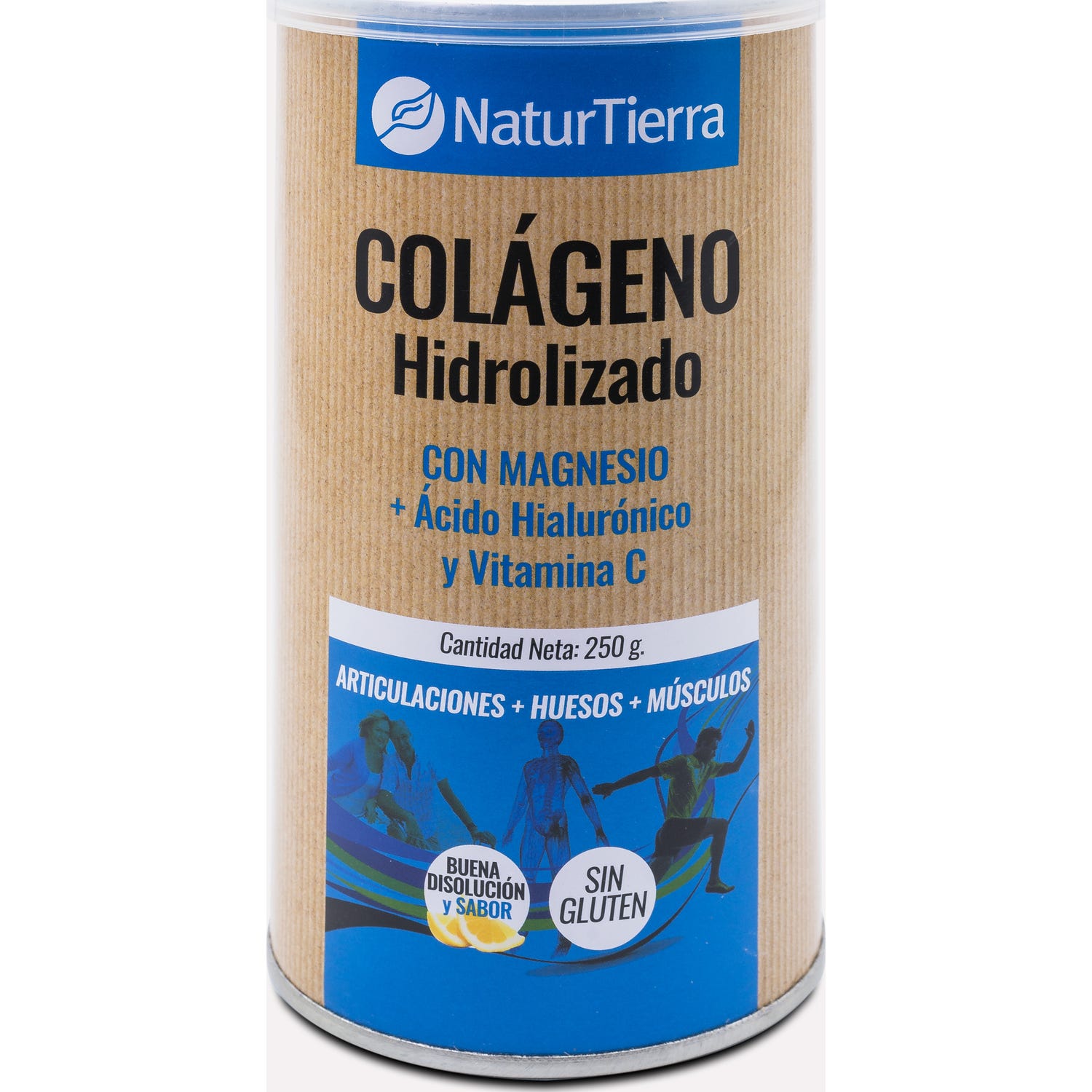 Naturtierra Colágeno Hidrolizado con Magnesio + Ácido Hialurónico y Vitamina C 250gr