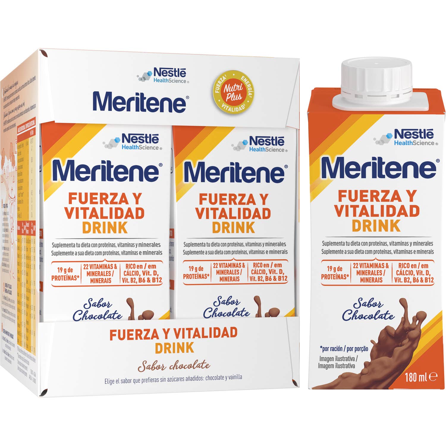 Meritene Fuerza y Vitalidad Drink Chocolate 4x180ml