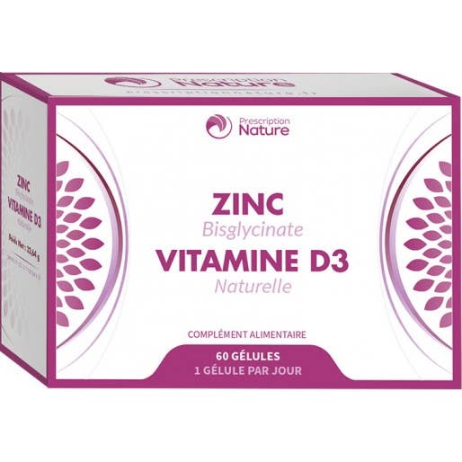 Prescription Nature Zinc Vitamina D3 60 caps