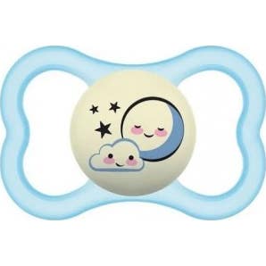 MAM Supreme Night Chupete Silicona +6 M Azul 1 ud