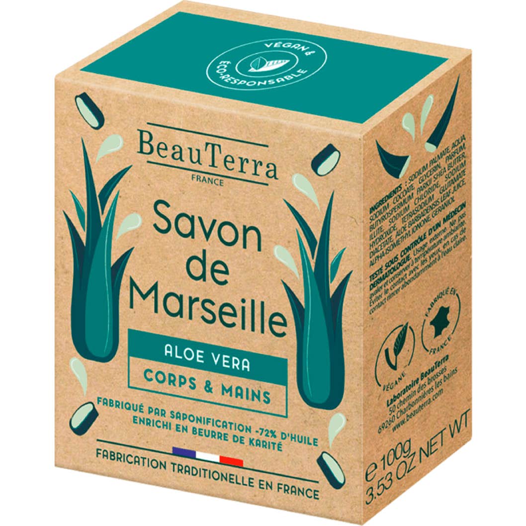 BeauTerra Jabón de Marsella Aloe Vera 100g