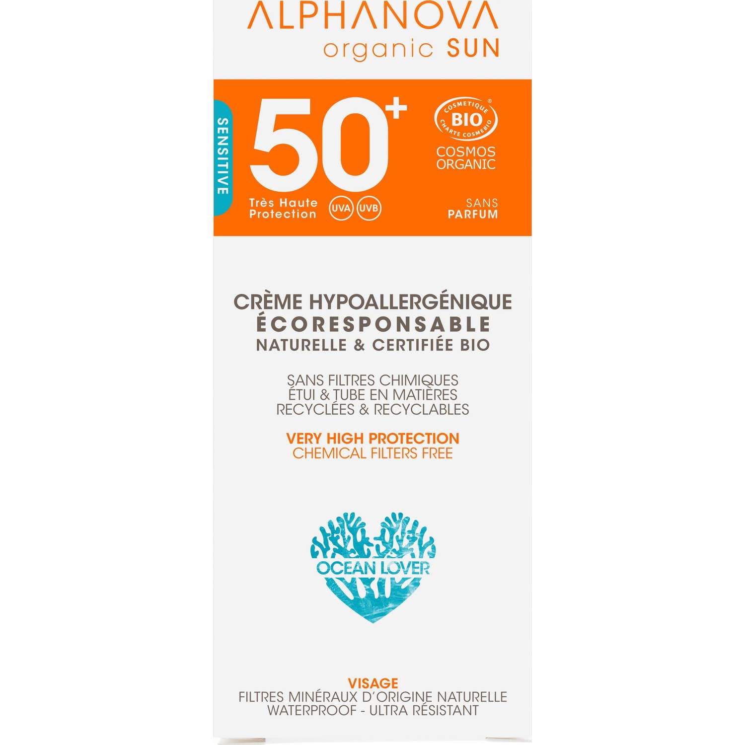 Alphanova Organic Sun Sensitive Crema Hipoalergénico SPF50+ 50g