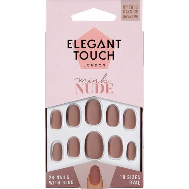 Elegant Touch Mink Nude Uñas Adhesivas 24 uds