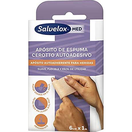 Salvelox Med Aposito Espuma Autoadhesivo 6 cmx1m