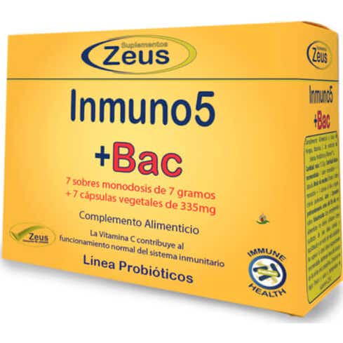 Suplementos Zeus Inmuno5 + Bac 7 Sobres + 7caps