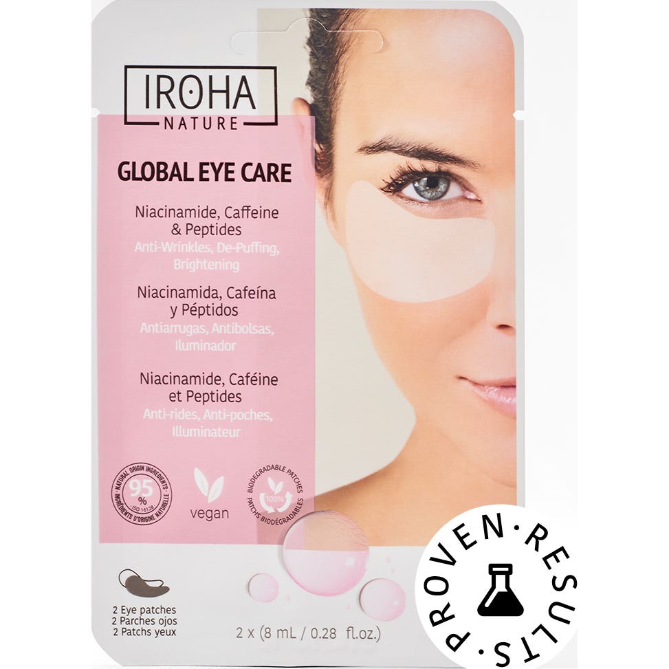Iroha Nature Global Eye Care Parches Niacinamida Cafeína y Péptidos 2x8ml