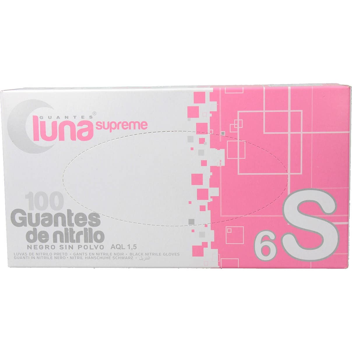 Omare Luna Guantes Nitrilo Negro sin Polvo Talla S 100uds