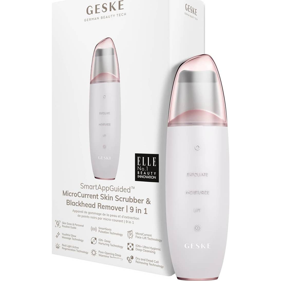 Geske MicroCurrent Scrubber & Blackhead Remover White Rose Gold 1ud