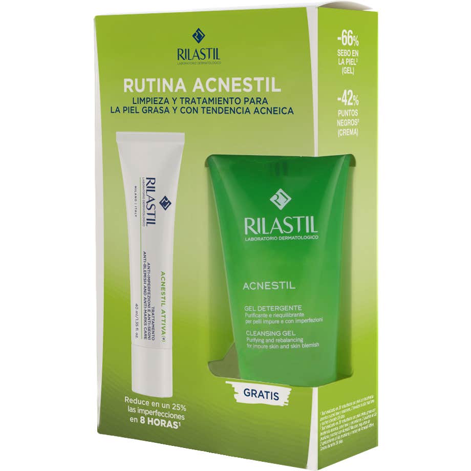 Rilastil Pack Acnestil Crema Attiva 40ml + Gel Limpiador 50ml