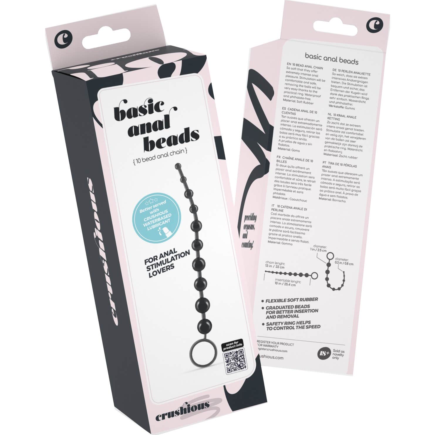 Crushious Cadena Anal de 10 Bolas Negra 1ud