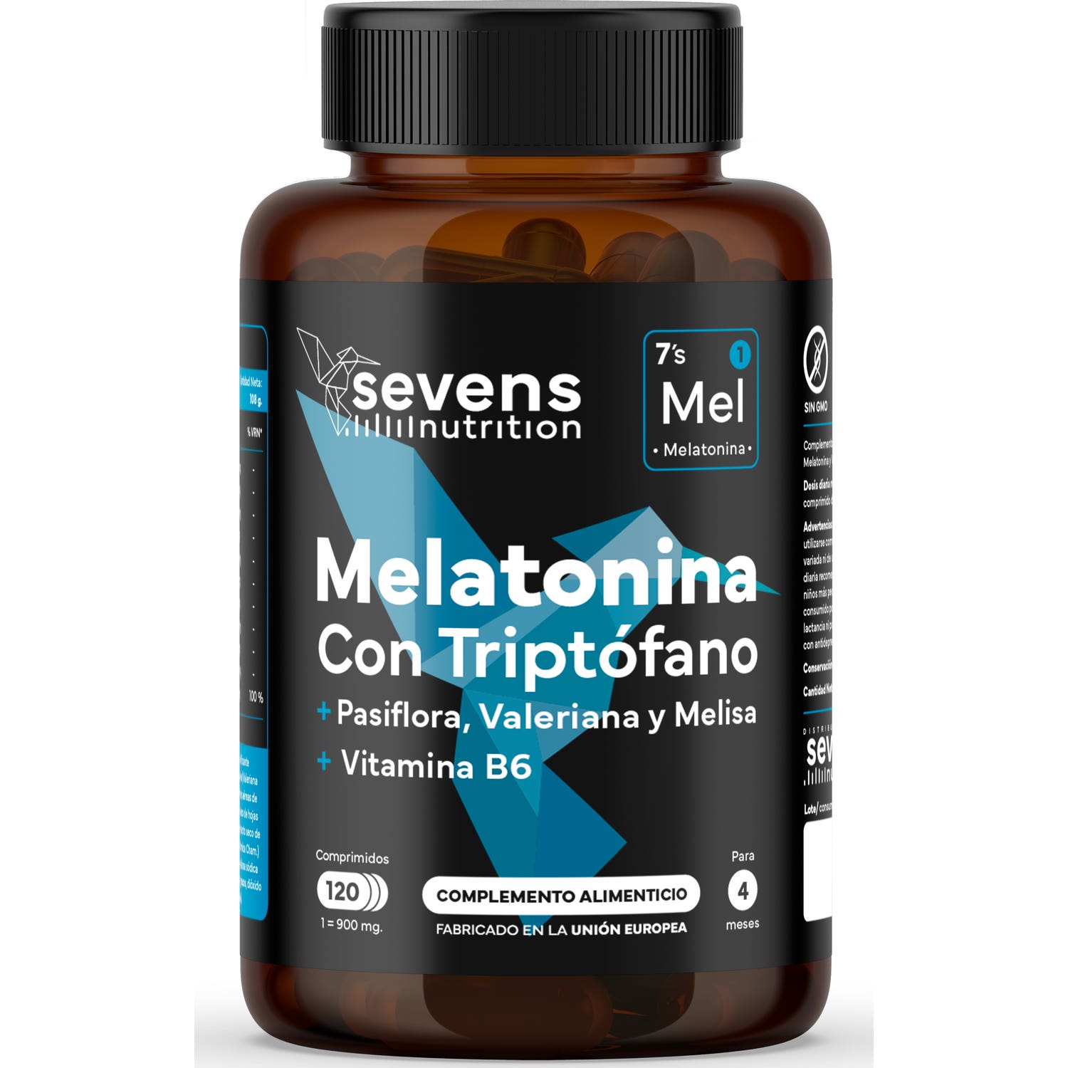 Sevens Nutrition Melatonina con Triptófano 120comp