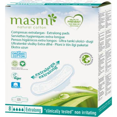 Masmi Compresa Extralarga Algodón Bio 8 uds