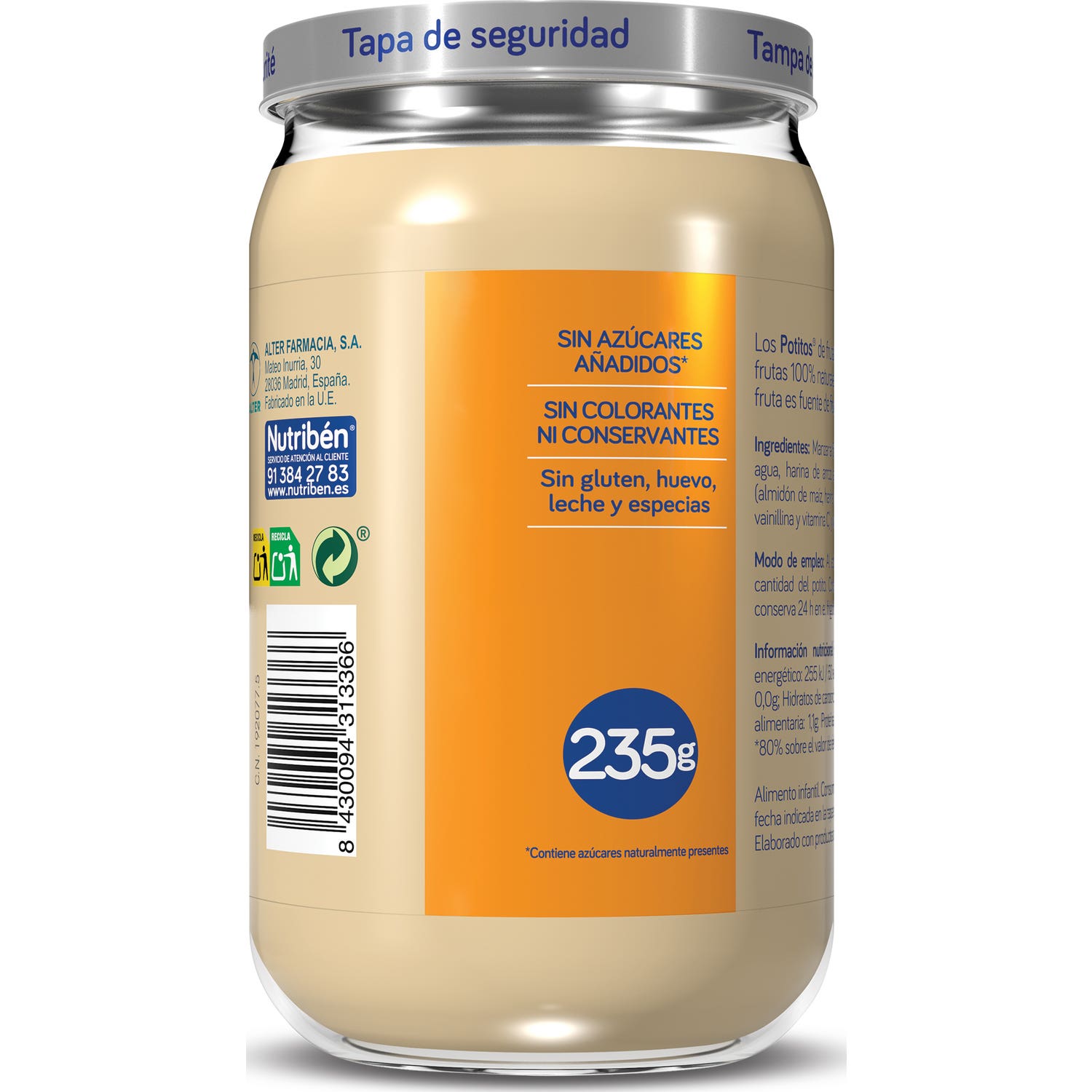 Nutriben Manzana Naranja Platano Y Galleta Potito 235 G