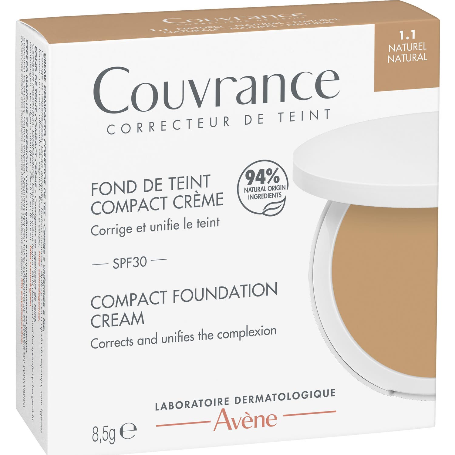 Avène Couvrance Base Maquillaje SPF30 1.1 Naturel 8.5g