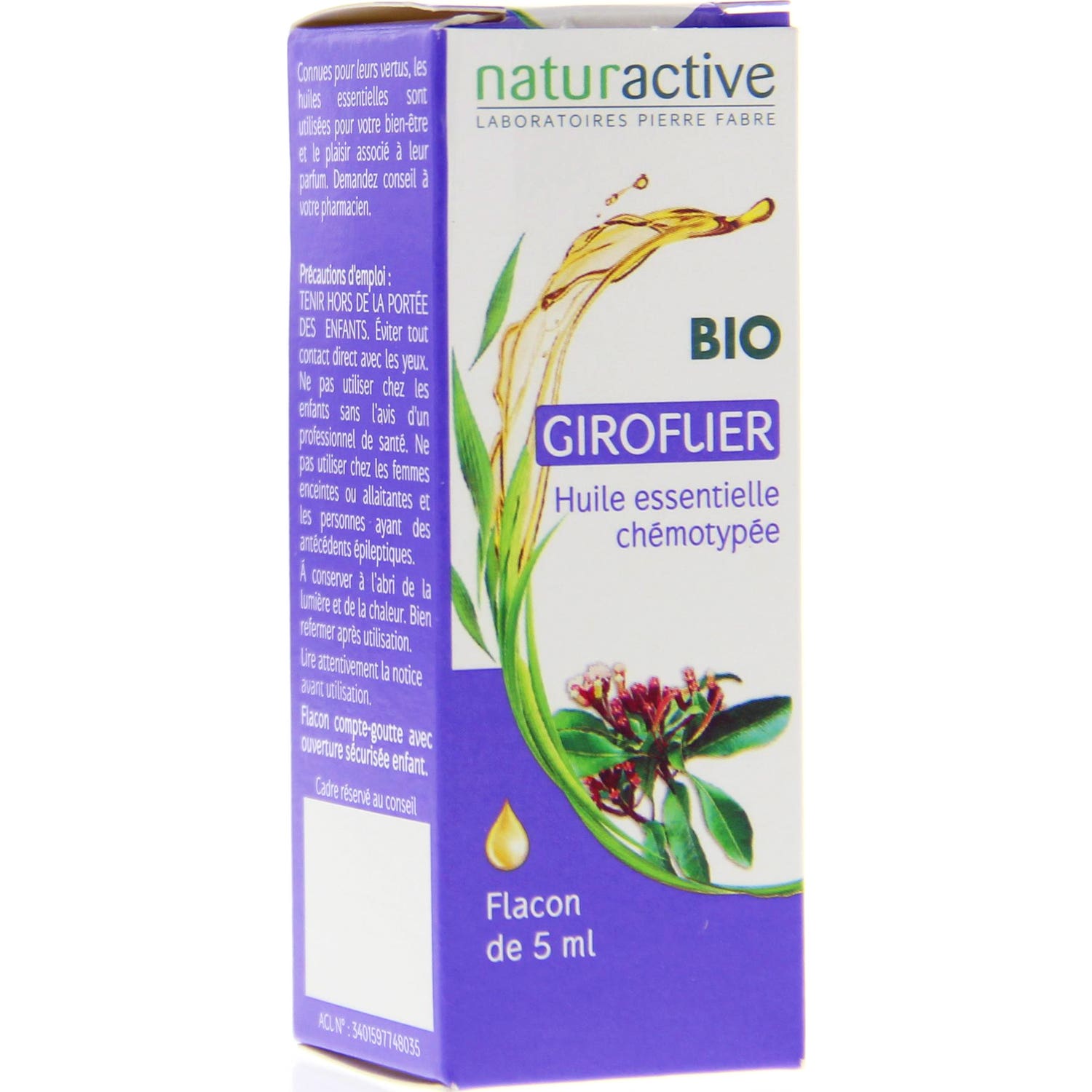 NaturactiveAceite Esencial de Clavo de olor orgánico 5ml