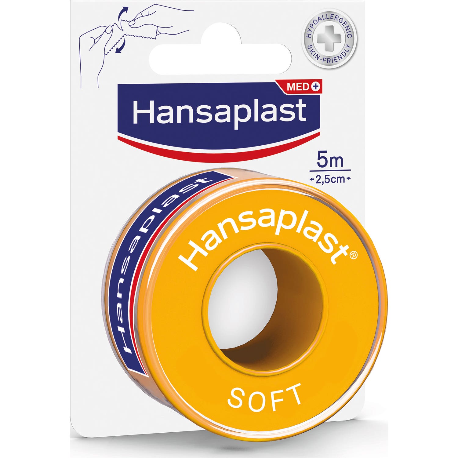 Hansaplast Med+ Soft Esparadrapo 5m x 2,5cm