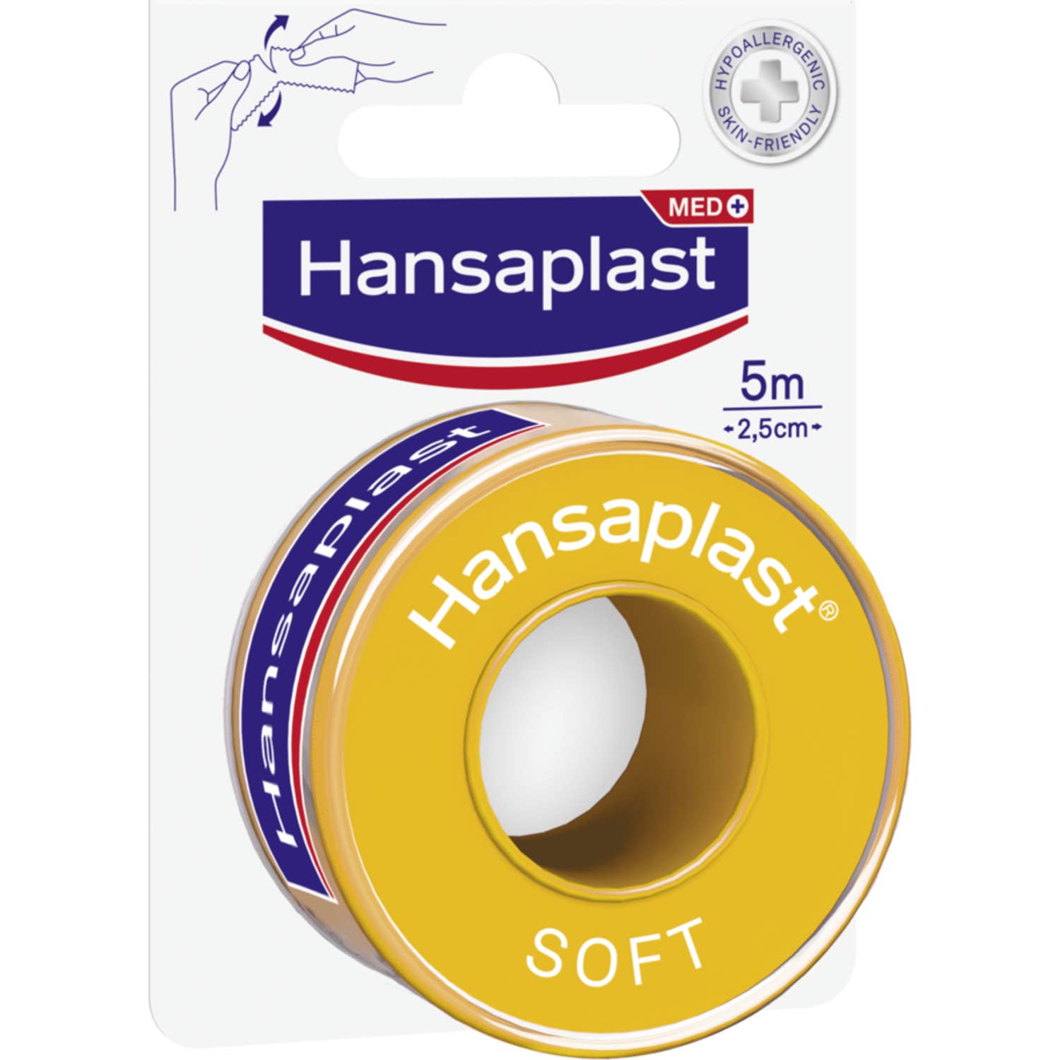Hansaplast Med+ Soft Esparadrapo 5m x 2,5cm