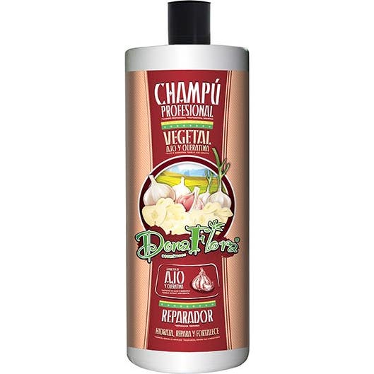 Dona Flora Champú Reparador Vegetal de Ajo y Keratina 1000ml