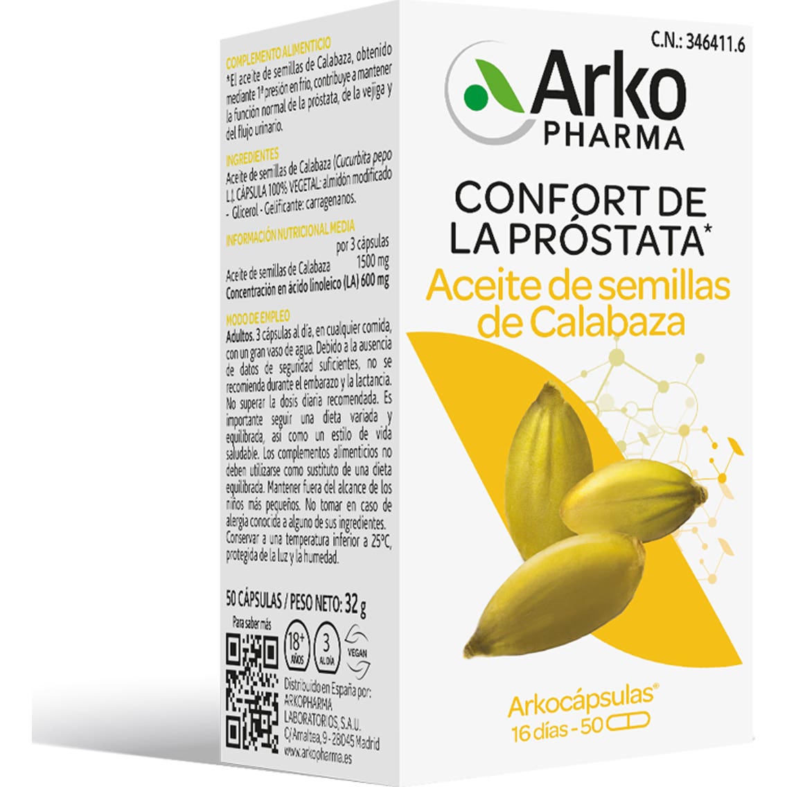 Arkopharma Arkocápsulas Aceite de Semillas de Calabaza 50caps