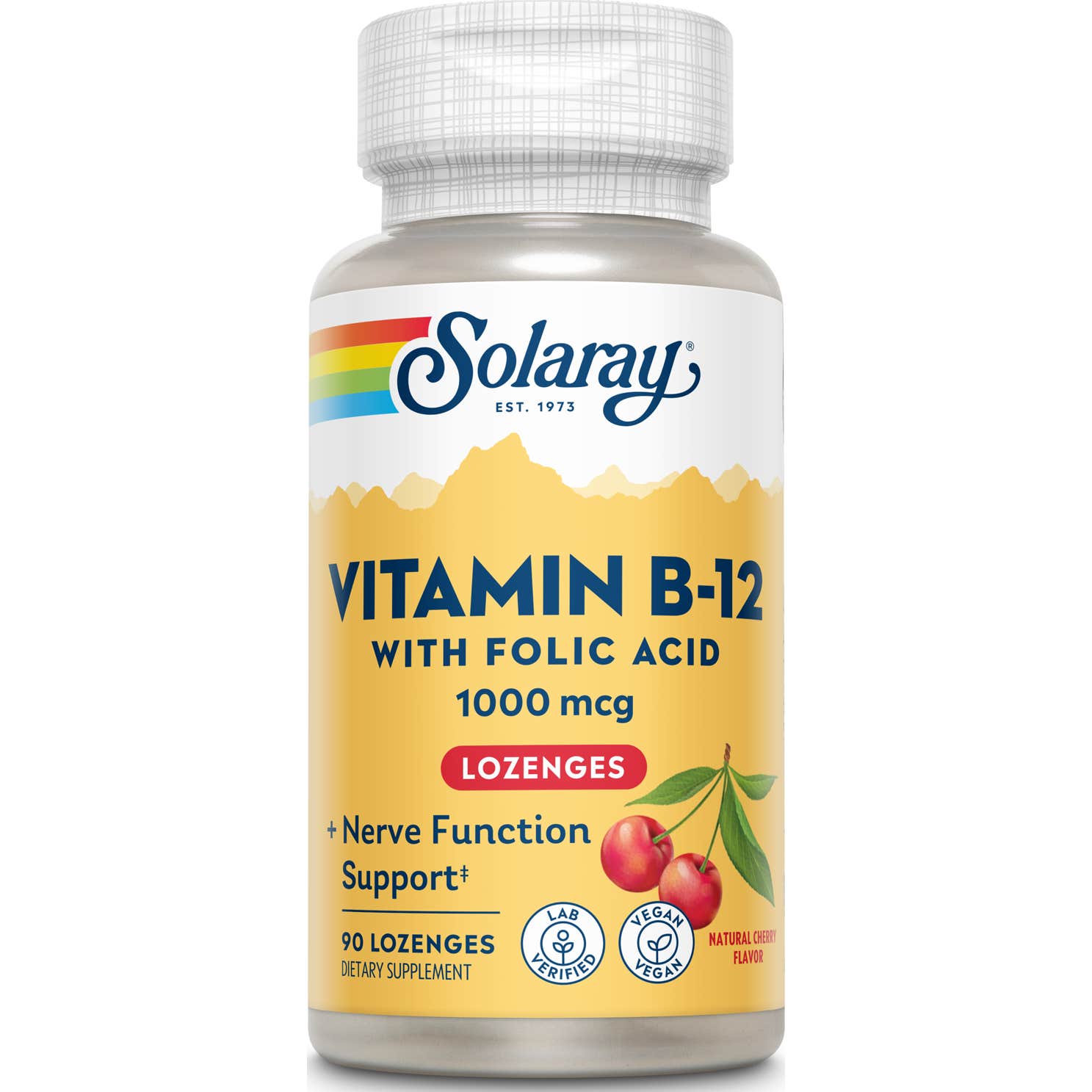 Solaray vitamina B12 1000mcg + Ácido fólico 90comp