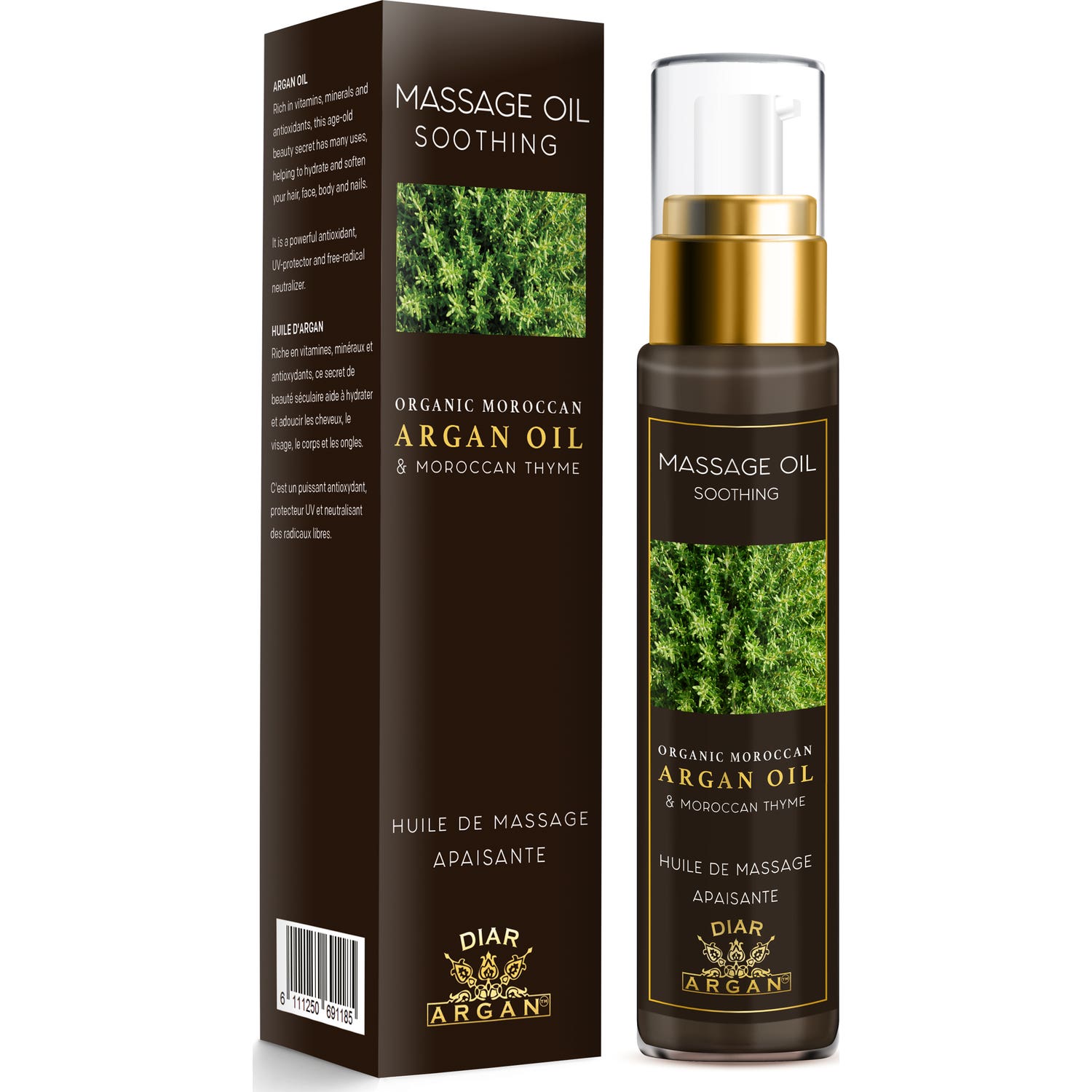 Diar Argán Aceite Calmante Masaje Argán Puro con Tomillo 50ml