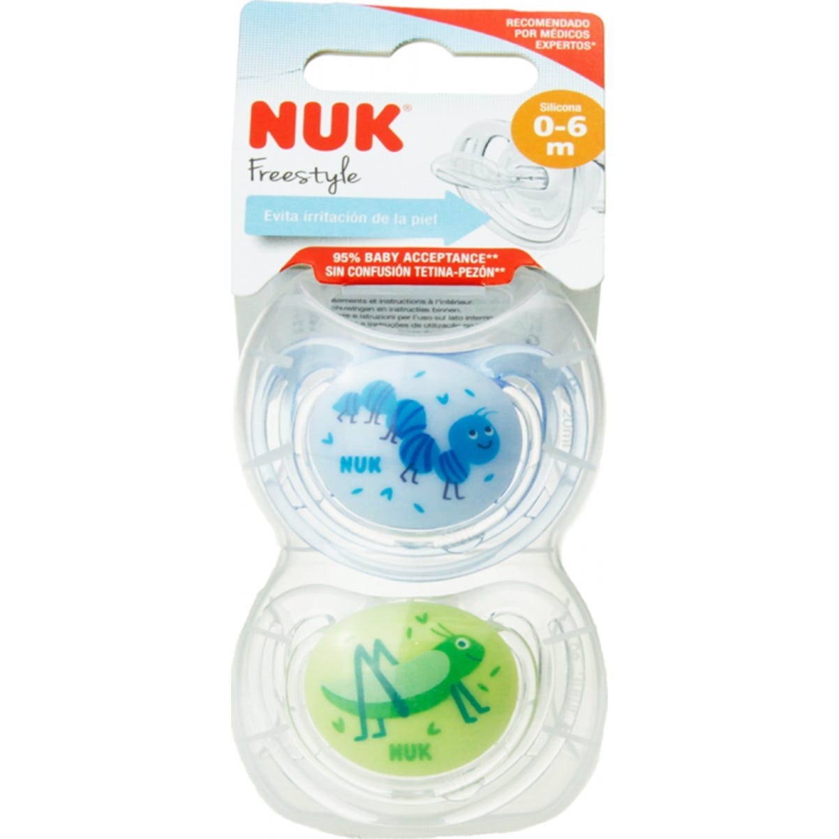Nuk Chupete Silicona Freestyle T-1 2uds