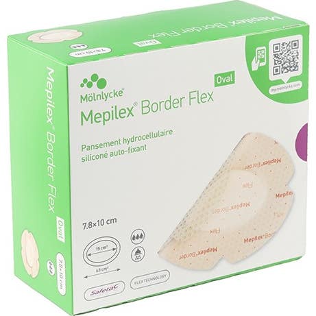 Mepilex Border Flex Oval Pansements 7,8x10cm 16 Unités