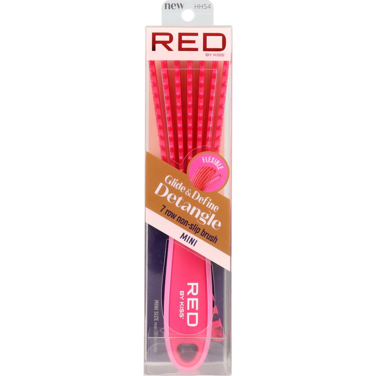 Red By Kiss Glide & Define Detangle Brush Mini Rose Pink 1ud