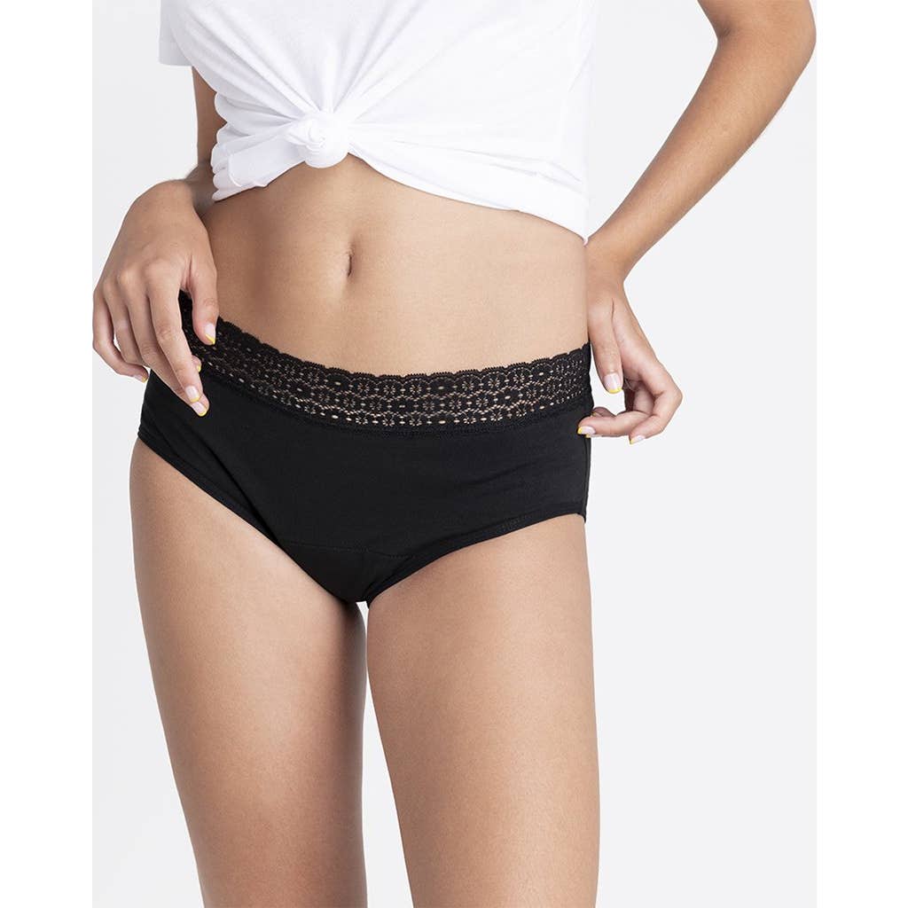 Platanomelón Kiwitas Encaje Braguitas Menstruales Negro M