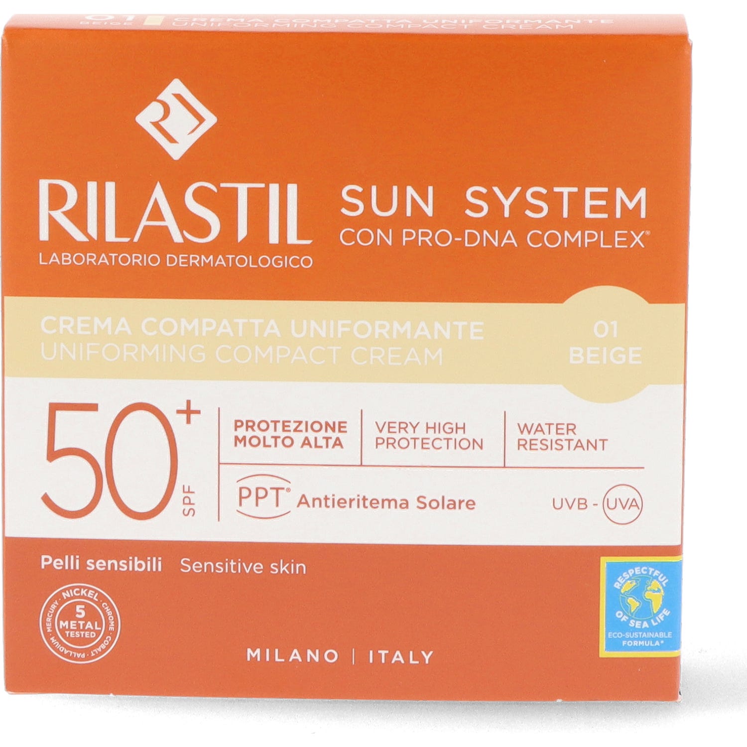 Rilastil Sun System Maquillaje Compacto Fotoprotector 01 Beige SPF50+ 10g