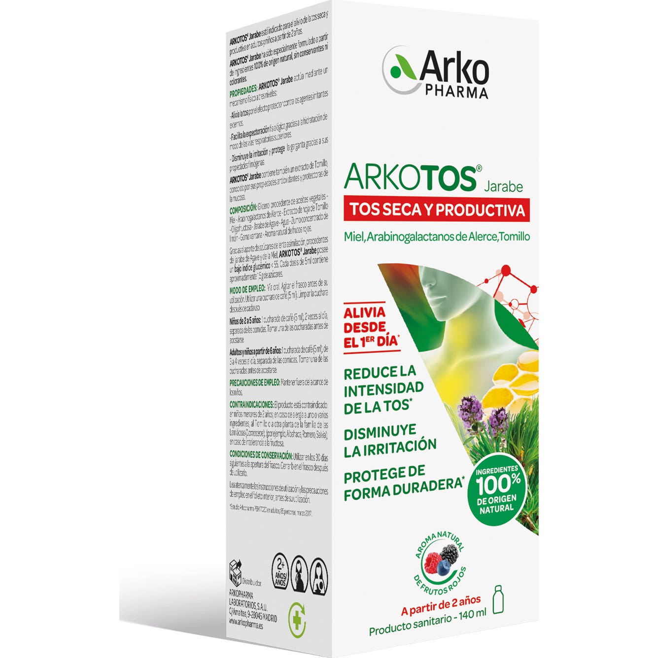 Arkopharma Arkotos Tos Seca y Productiva Sabor Frutos Rojos 140ml