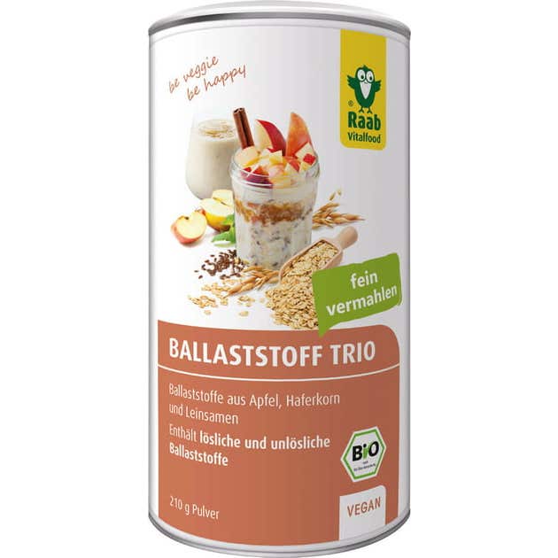 Raab Vitalfood Trío Fibras Manzana Avena Lino Bio Vegano 210 g